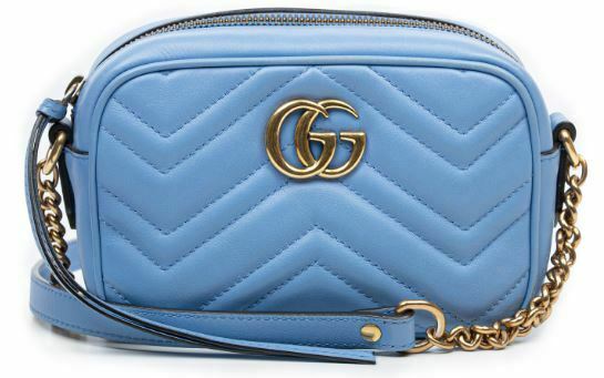Gucci GG Marmont Matelasse Camera Small Bag Blue